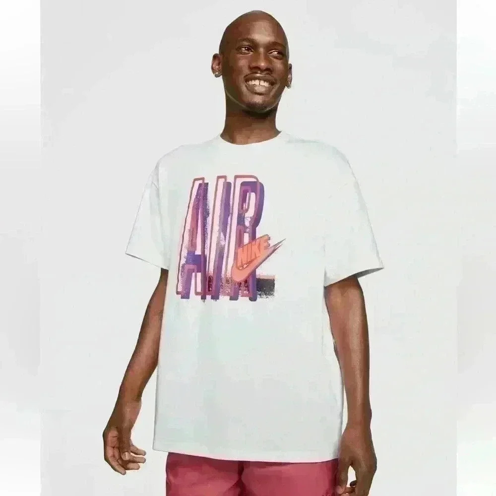NIKE Air Logo Reissue T-Shirt M White Red Purple Max Retro 90's Loose
